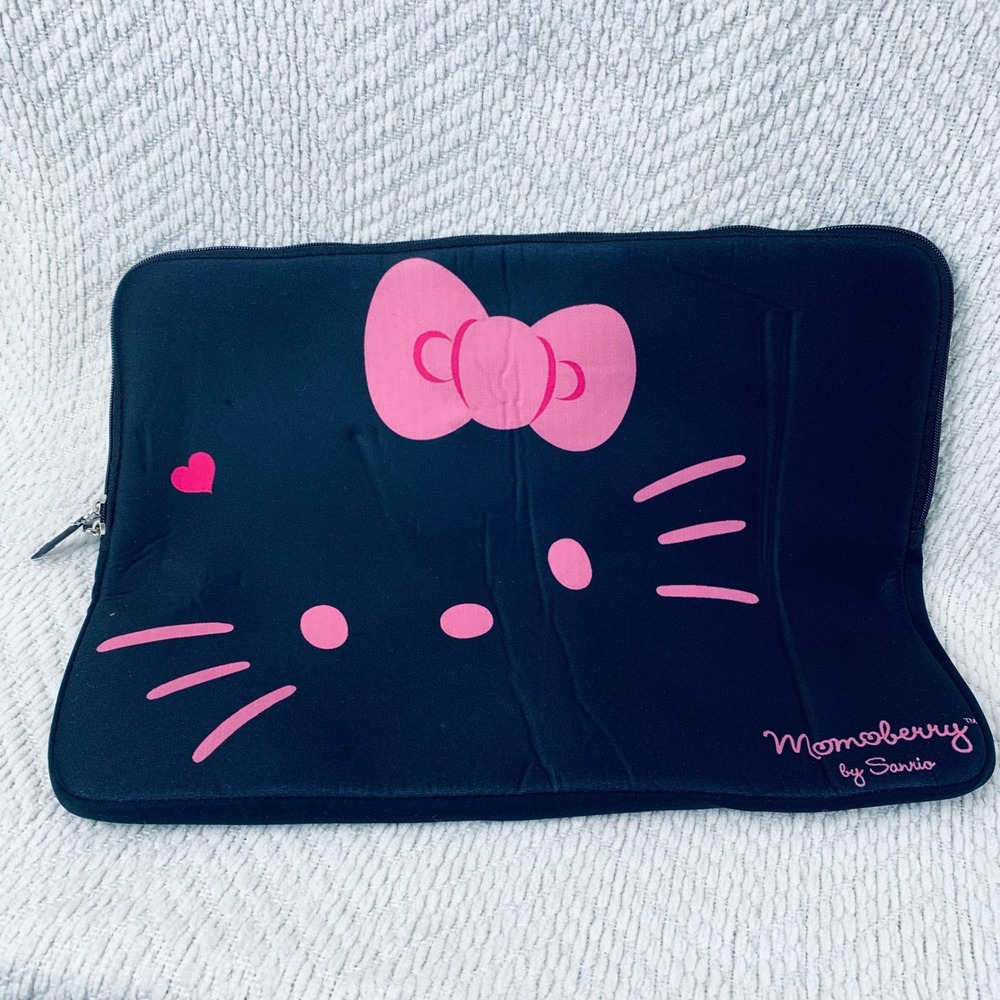 Hello Kitty Momoberry Sanrio Laptop‎ Sleeve Black Pink Face Neoprene Carry Case